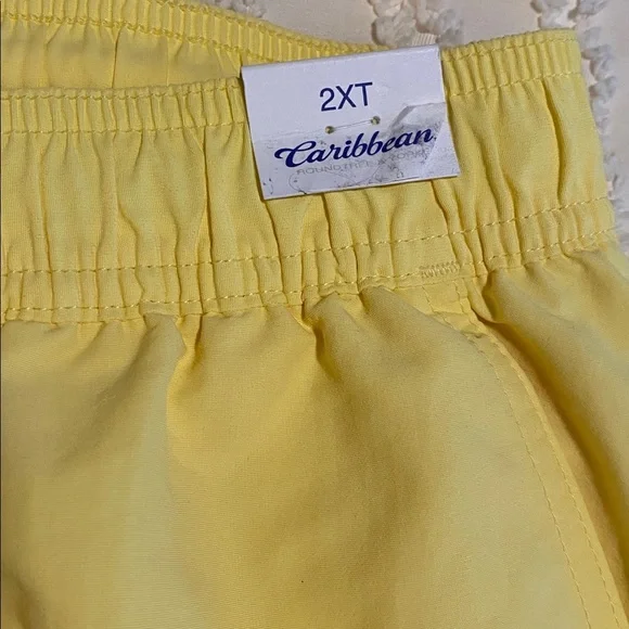 Caribbean Bright Yellow Men's Athletic swimwear  Shorts - Picture 2 of 6